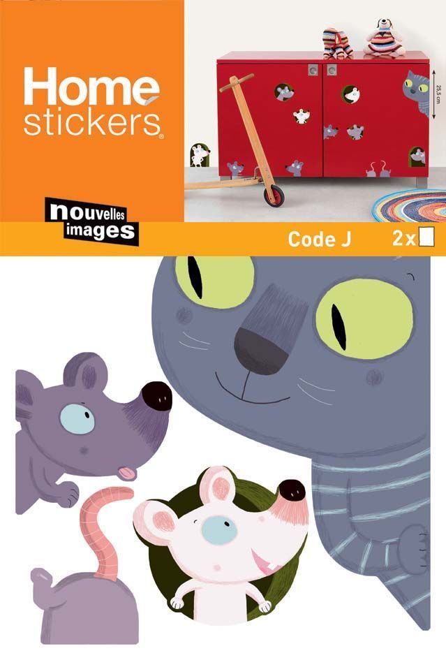Sticker mural le chat et les souris