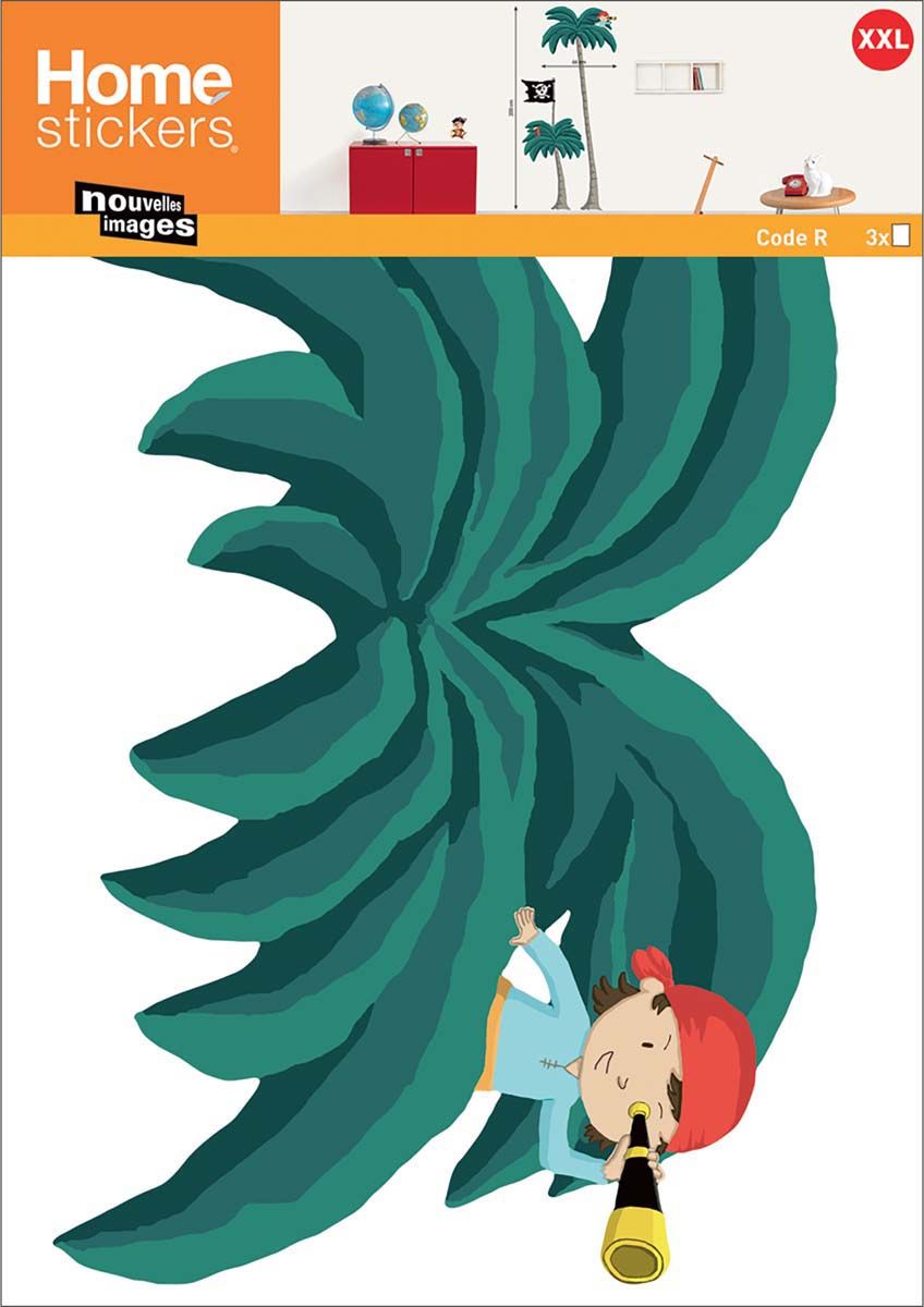 Sticker mural XXL palmiers et pirates