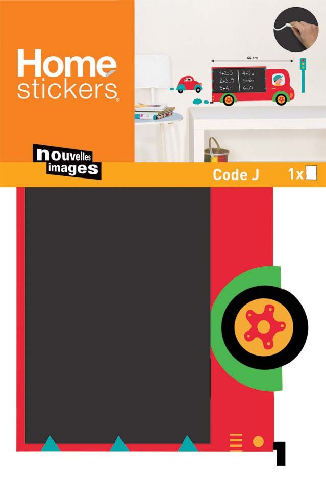 Sticker mural camion avec ardoise