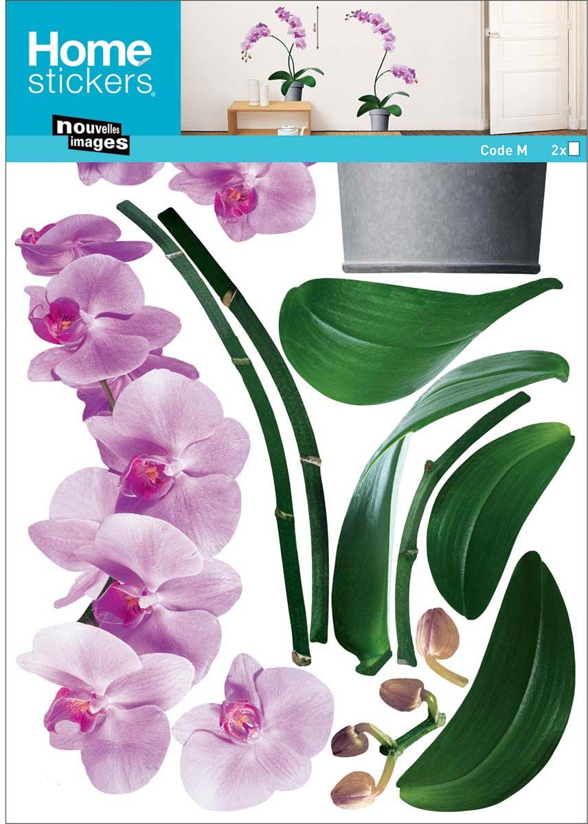 Sticker mural Fleurs orchidées roses
