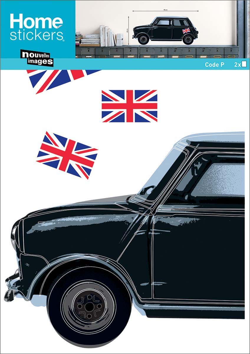 Sticker mural voiture rétro British