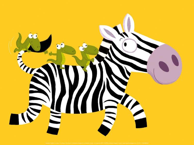 Affiche Le zèbre - N. Choux 30x40 cm