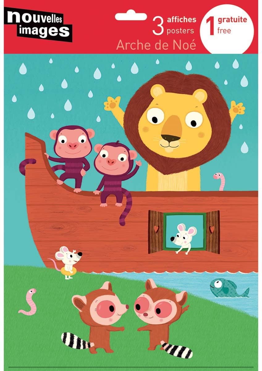 Affiche L'arche de Noé - N. Choux 24x30 cm (Lot de 3)
