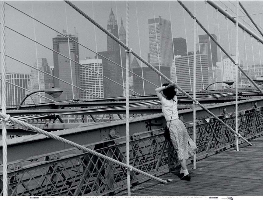 Toile Imprimée Le Pont De Brooklyn - New York - E. Boubat 70x50 cm
