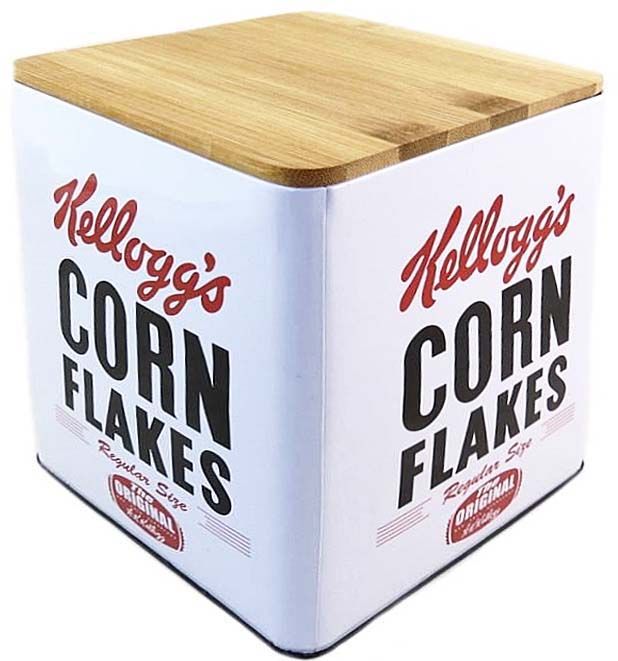 Boite en métal avec couvercle en bois Kellogg's