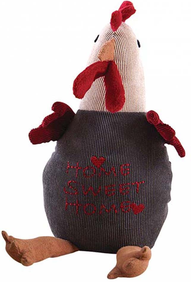 Cale-porte poule en velours Home sweet home 27 cm
