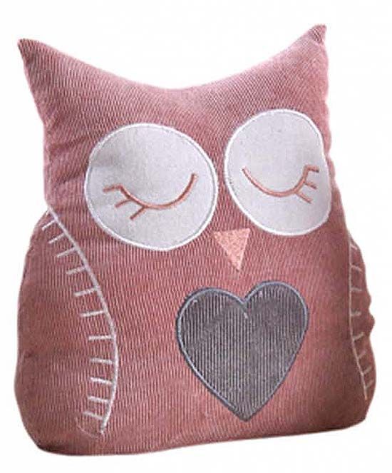 Cale-porte hibou en velours 21 cm