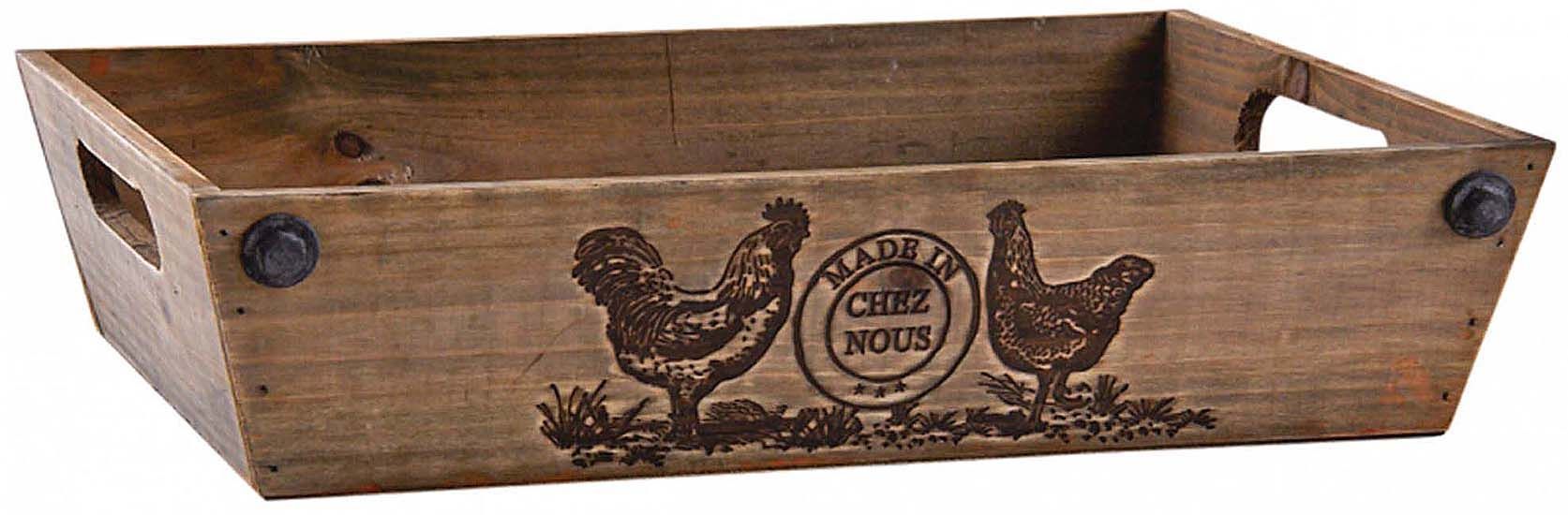 Manne en bois teinté Made in chez nous 38 cm