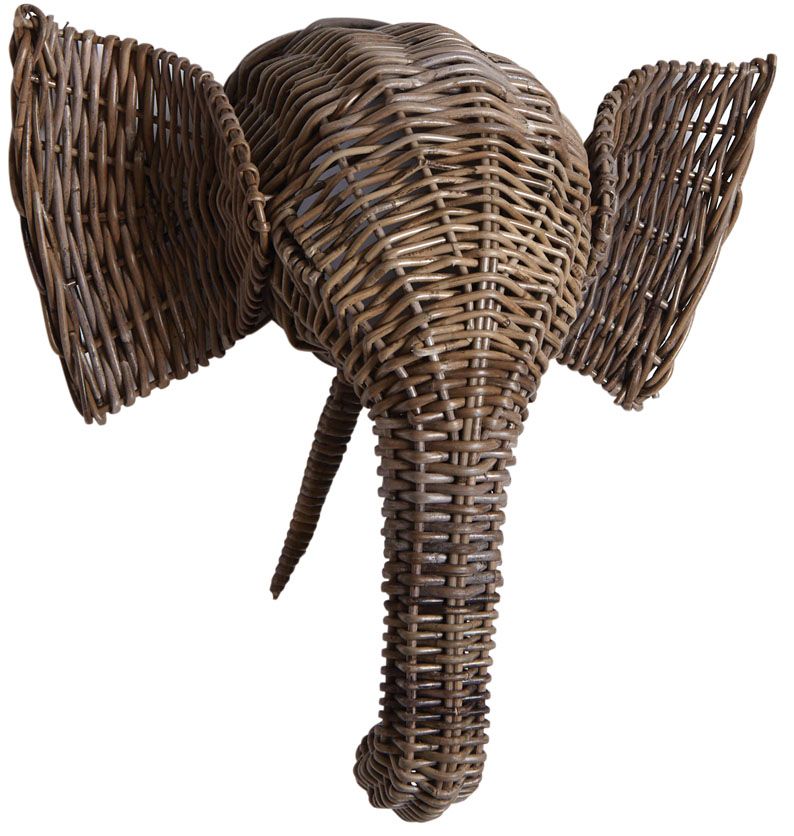 Trophée d'éléphant en poelet gris