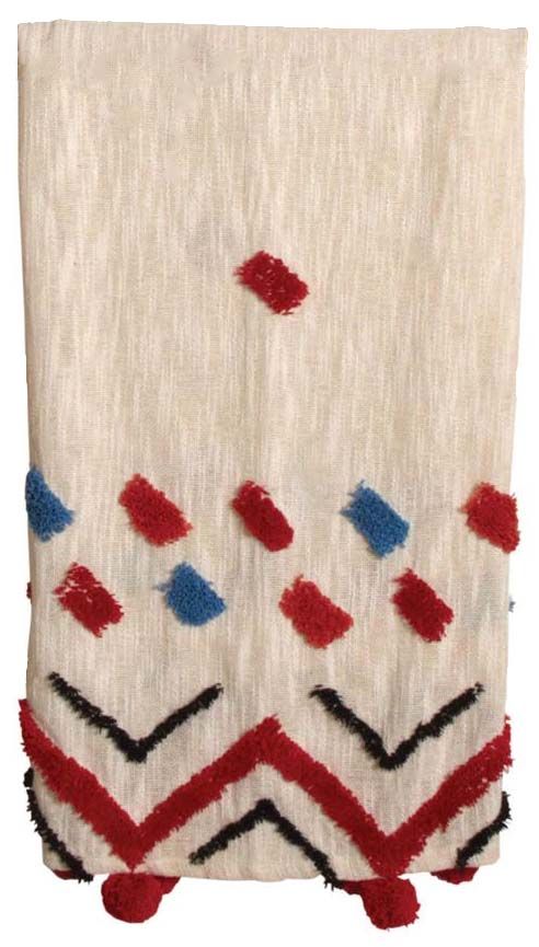 Plaid à pompons en coton tufté