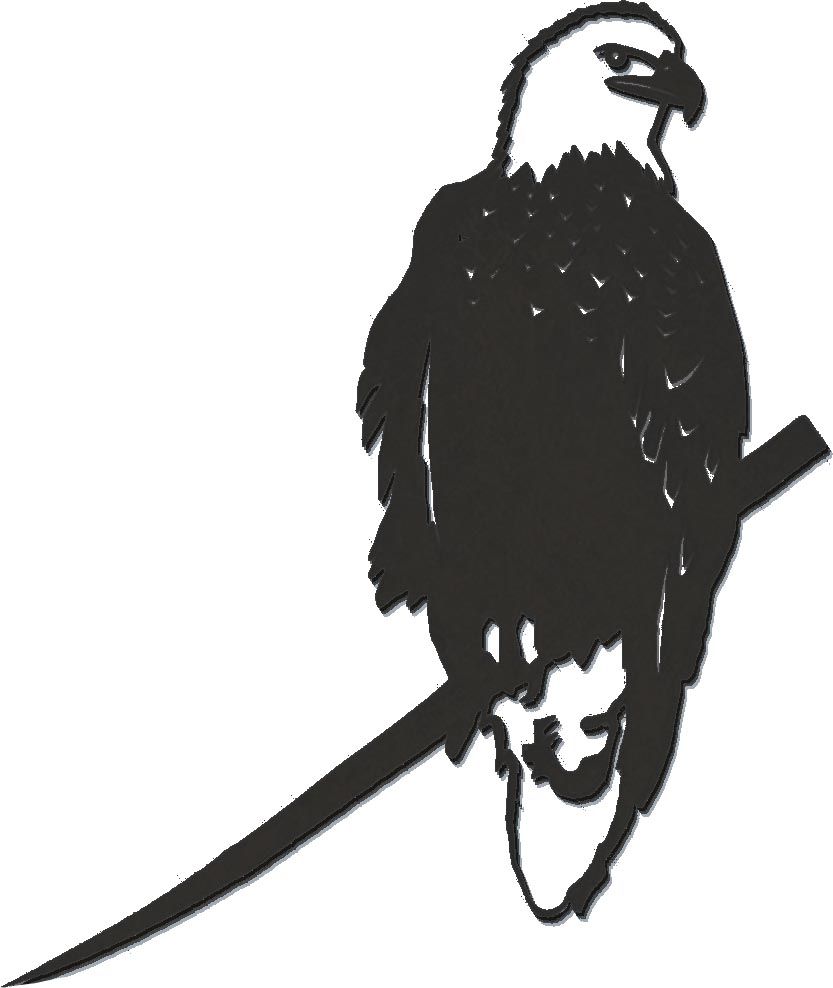 Oiseau sur pique aigle en acier corten