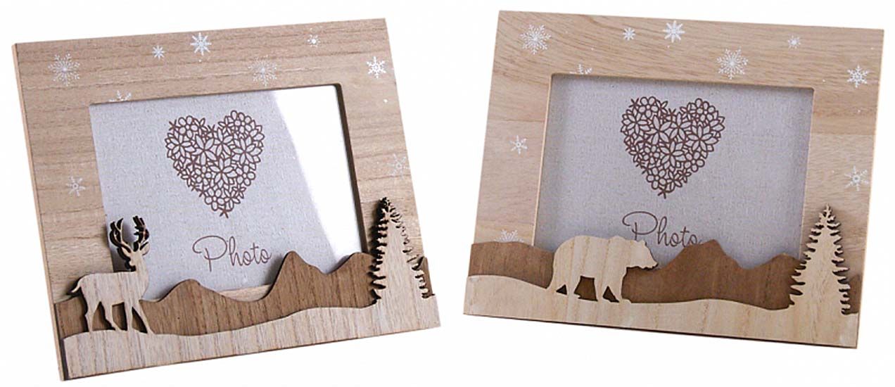 Cadre photo décor montagne 13x18 cm (Lot de 2)