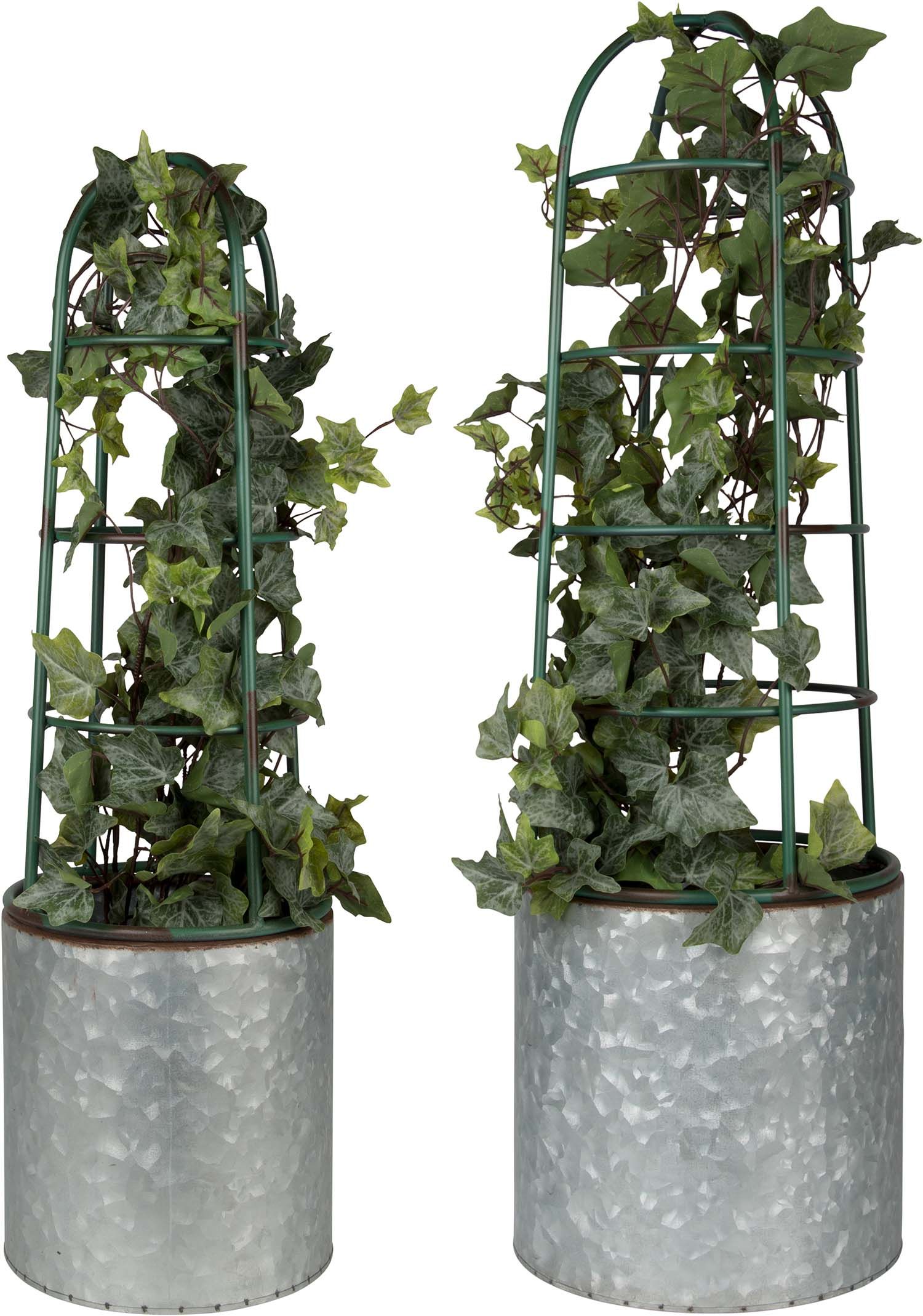 Jardinière avec treilli en fer (Lot de 2)