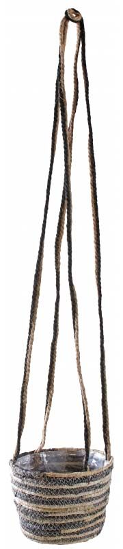 Suspension en jute noire et naturelle