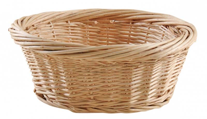 Corbeille ronde en osier blanc 37 cm