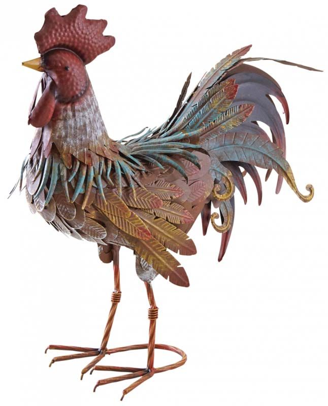 Coq décoratif en métal laqué