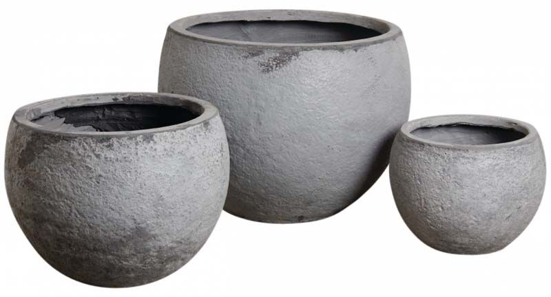 Cache-pot rond en fibre de ciment (Lot de 3)