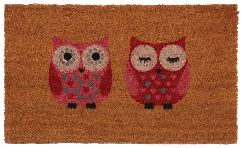 Paillasson en fibres de coco 2 hiboux