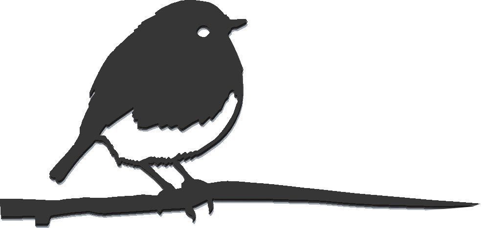 Oiseau à planter rouge gorge en acier corten Hauteur 22cm