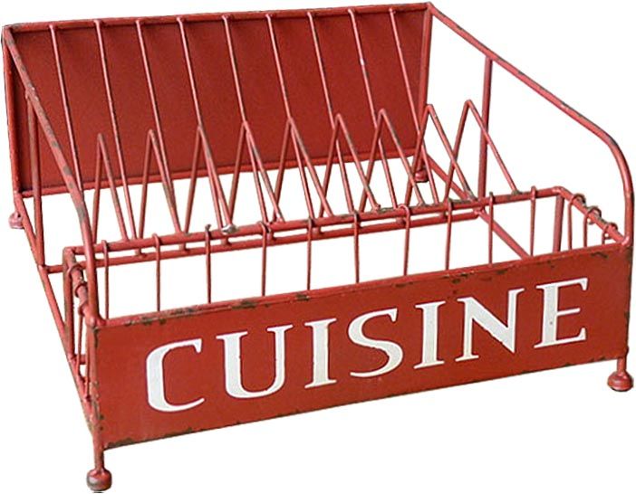 Egouttoir à vaisselle vintage rouge