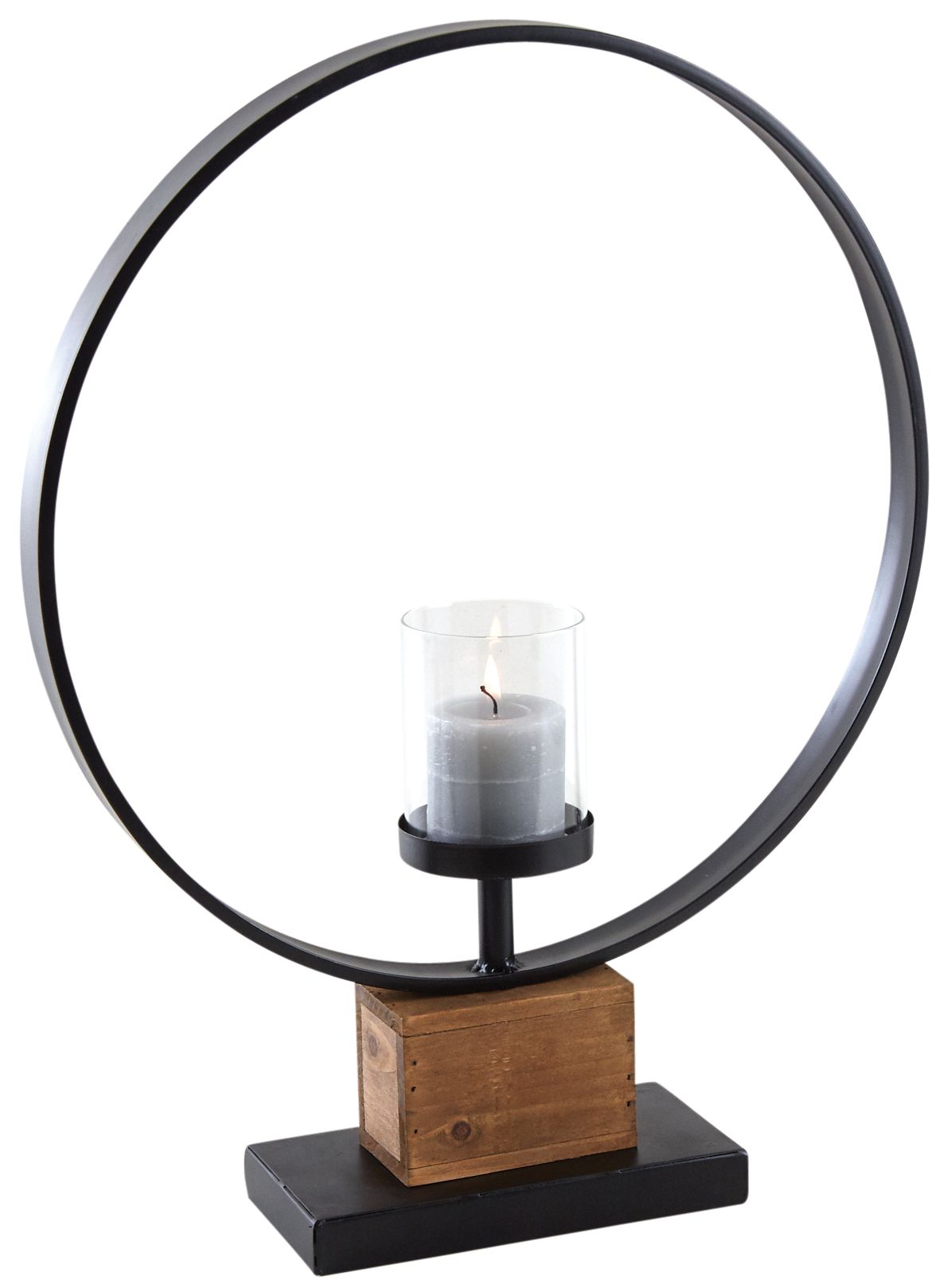 Photophore bois et métal Modernity