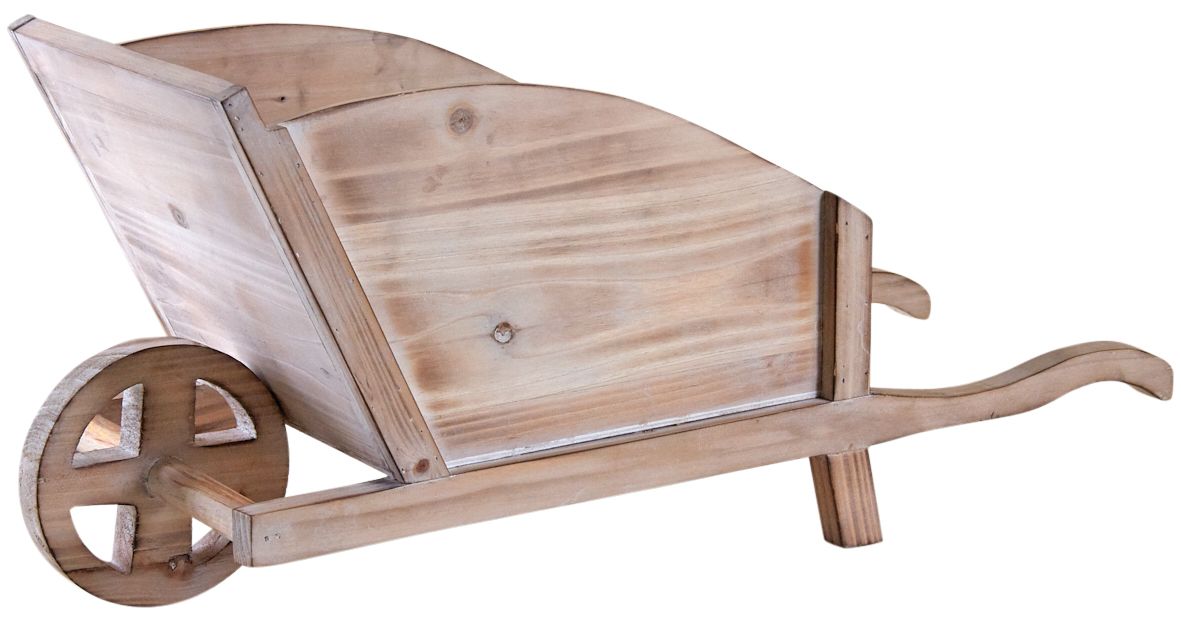 Jardinière brouette en bois