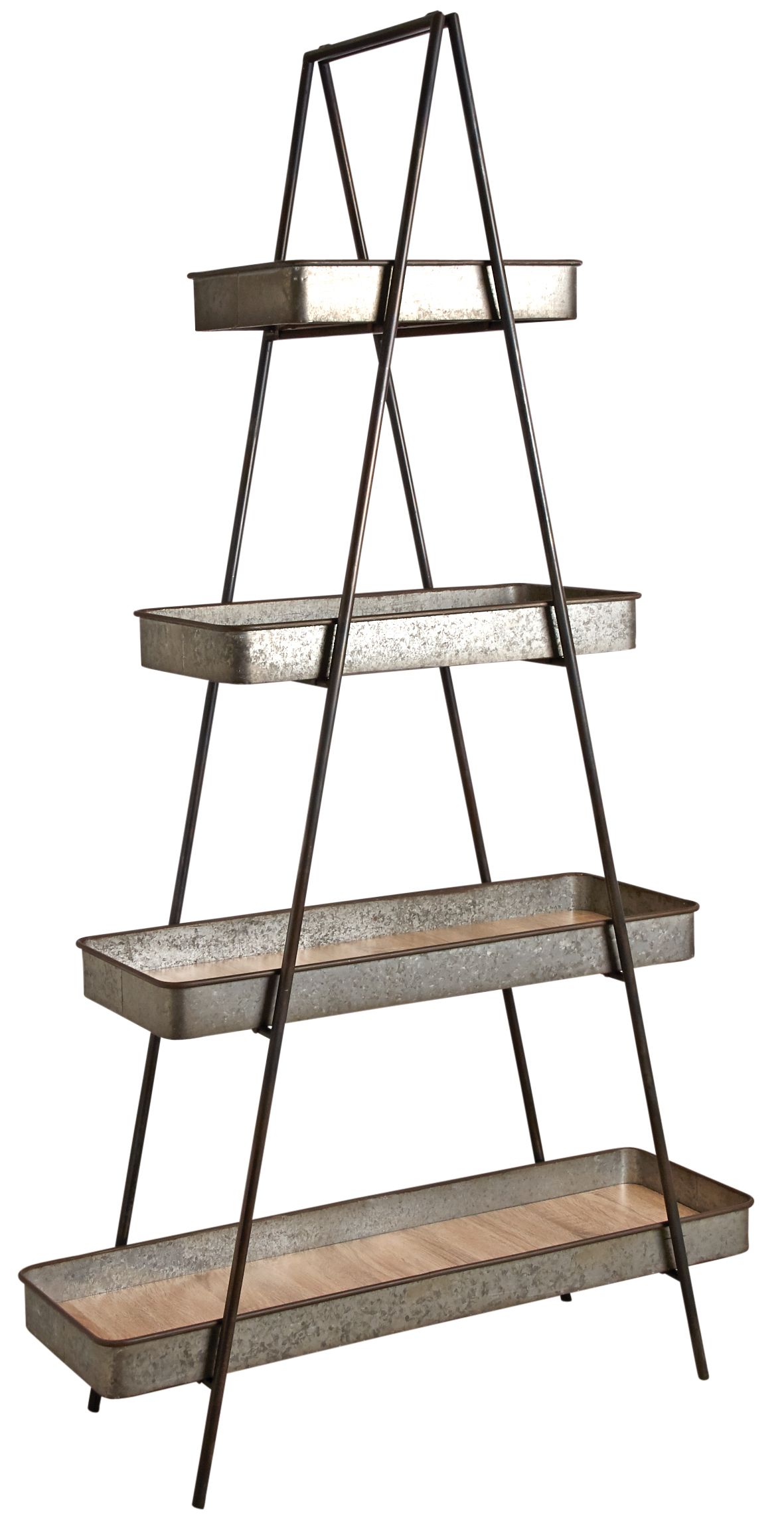 Étagère triangle en métal bois et zinc