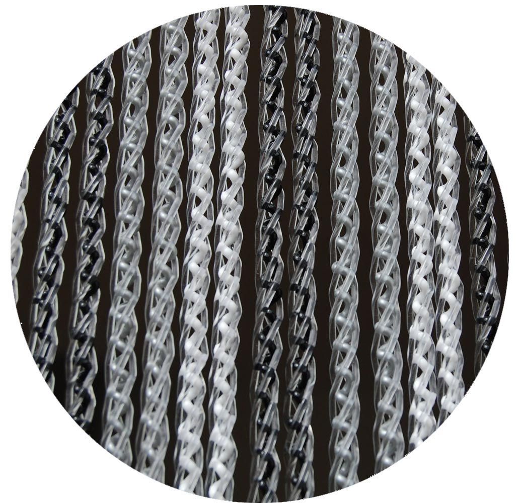 Rideau de porte en PVC noir et gris Arezzo 100x230 cm