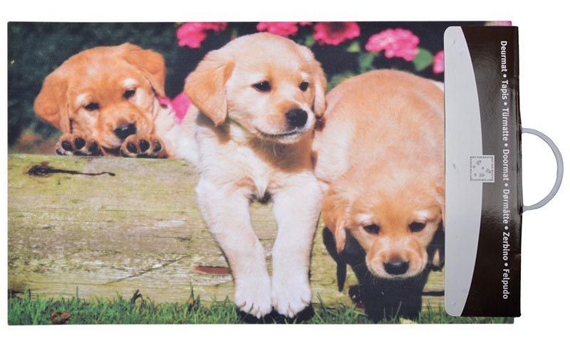 Tapis en caoutchouc recyclé motif animal Chiots