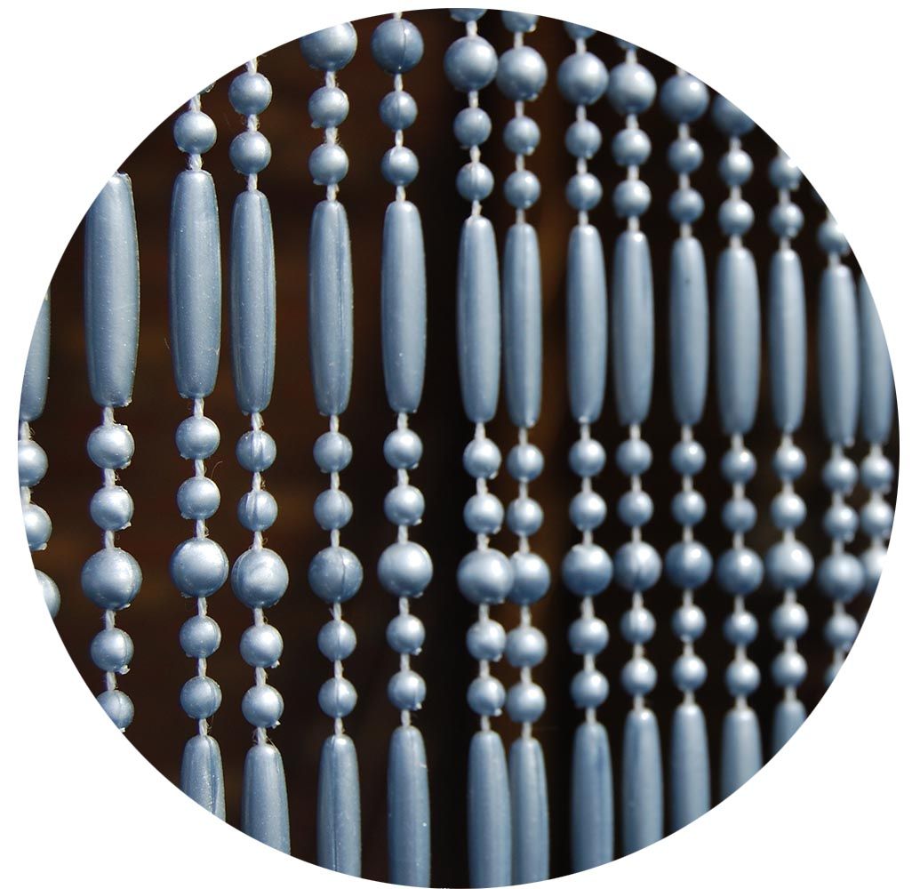 Rideau de porte en perles grises Frejus 100x230 cm