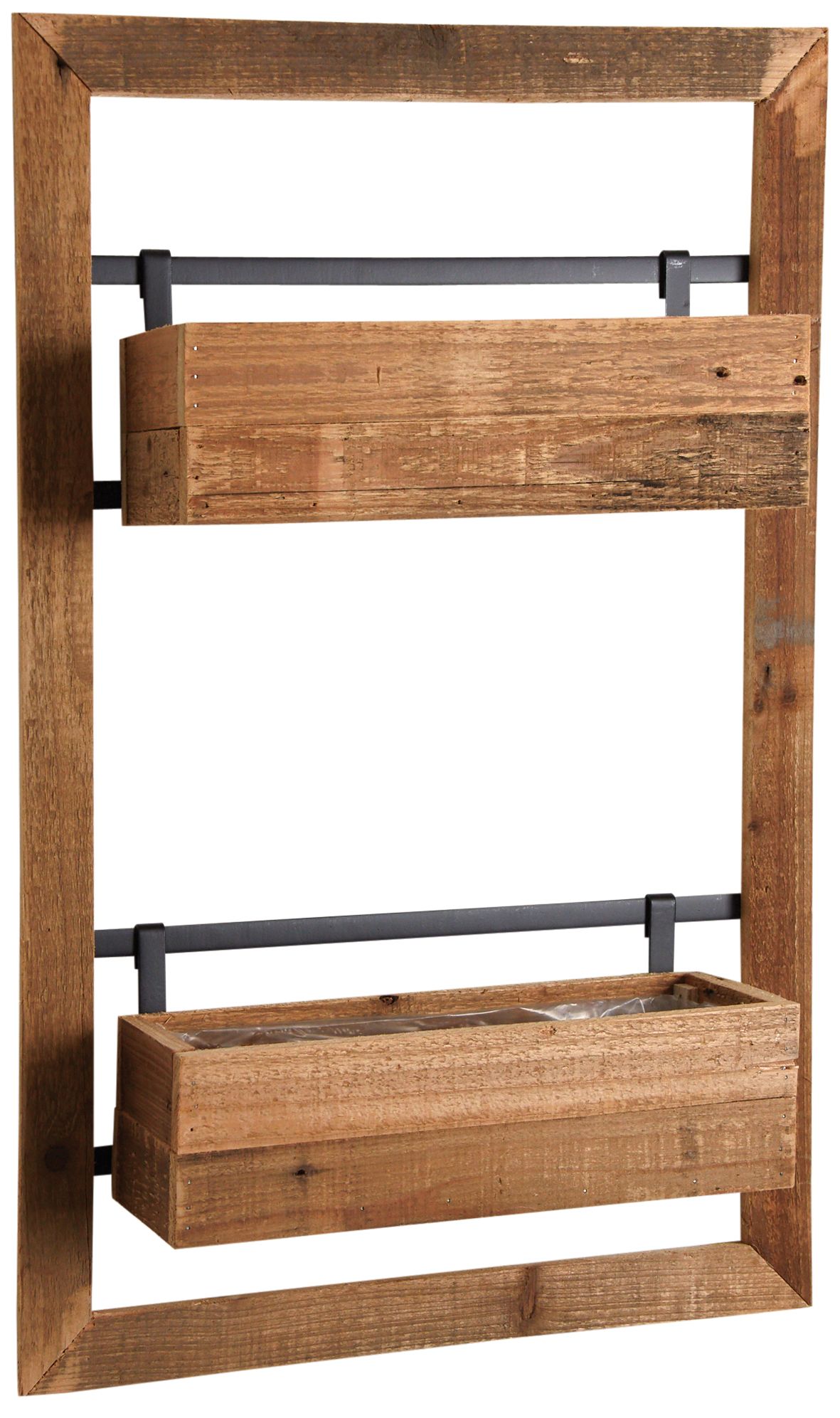 Double jardinière murale en bois Lofty