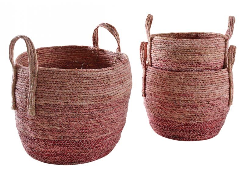 Cache-pots en maïs teinté (Lot de 3)