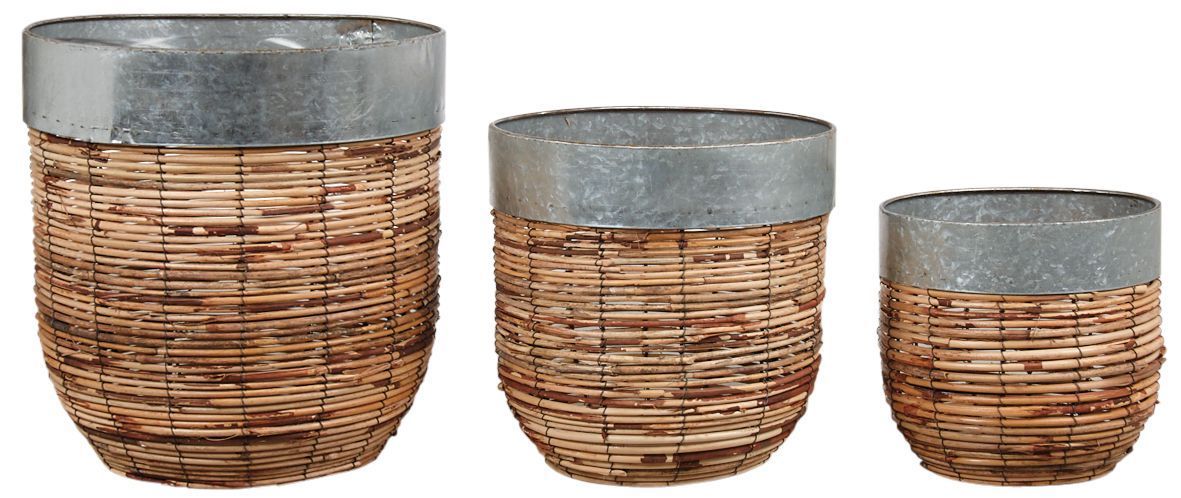 Cache-pots en rotin Paolo (Lot de 3)