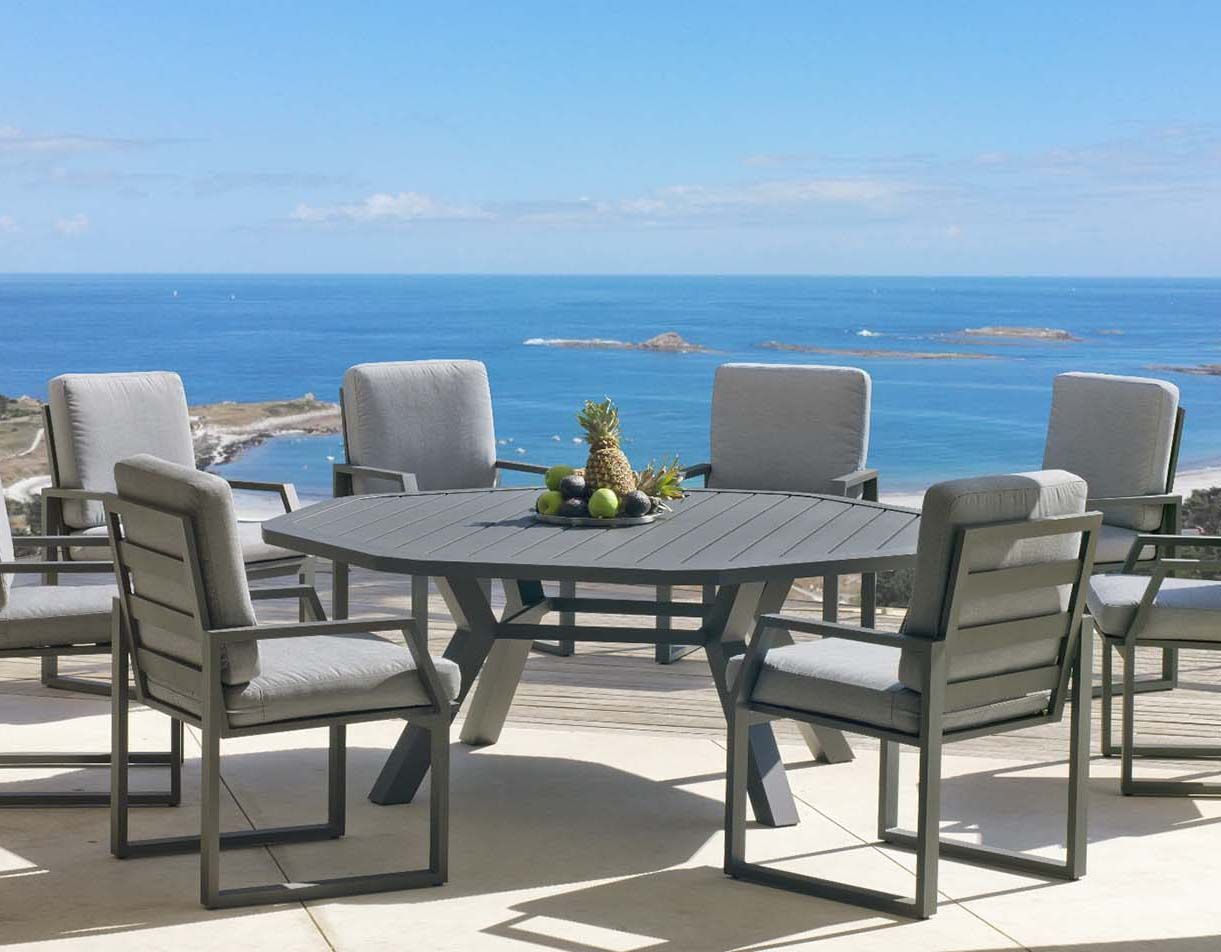 Salon de jardin en aluminium 8 personnes Ambera