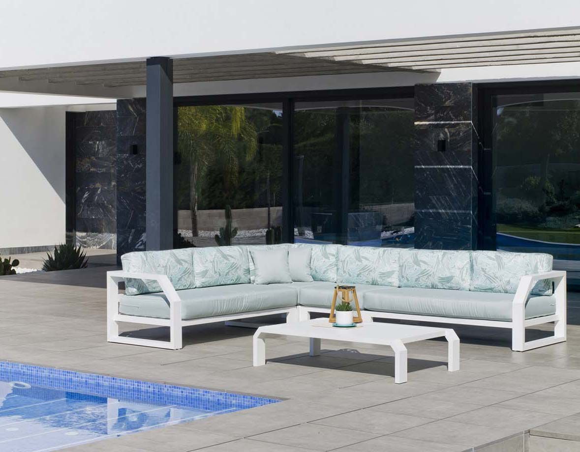 Salon de jardin canapé d'angle Dalia