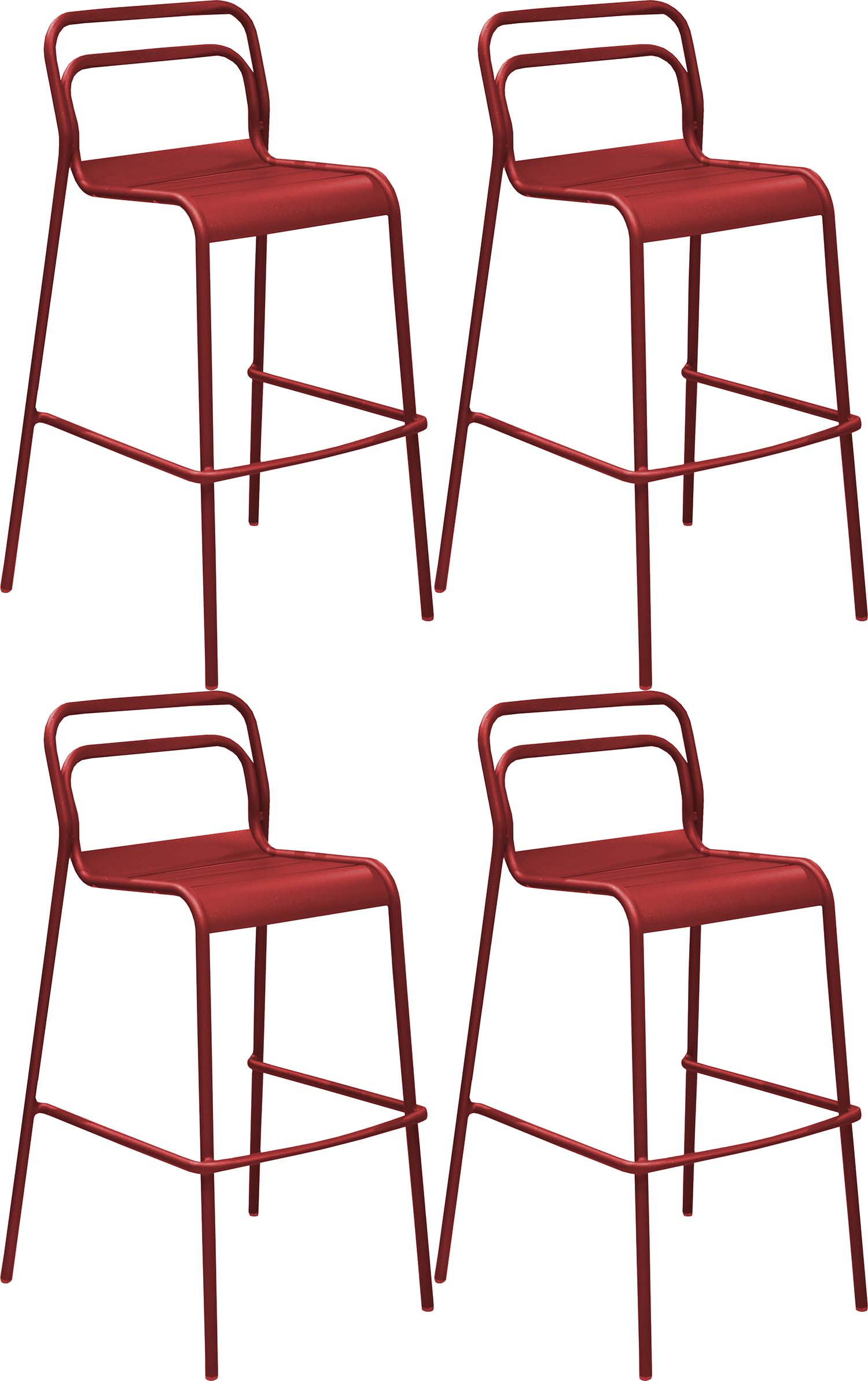 Chaises de bar en aluminium Eos (Lot de 4)