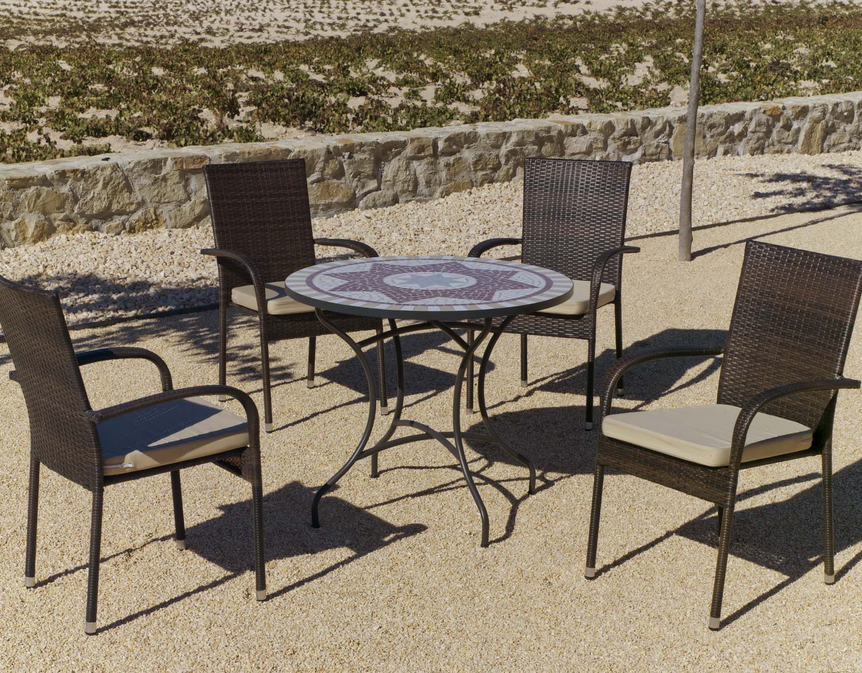 Salon de jardin résine métal et mosaïque Aney Bergamo