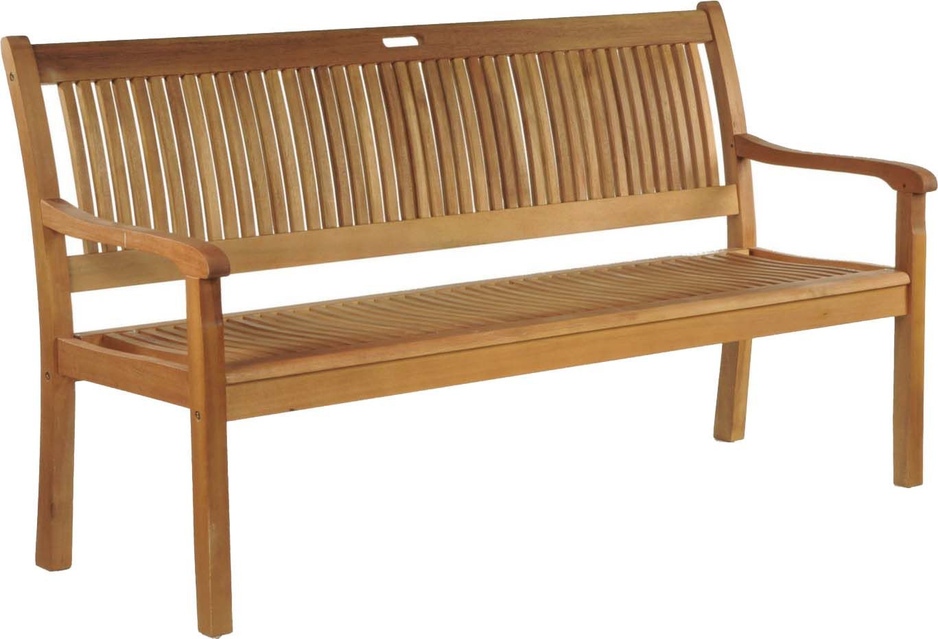 Banc à lattes galbées en eucalyptus Amadeo