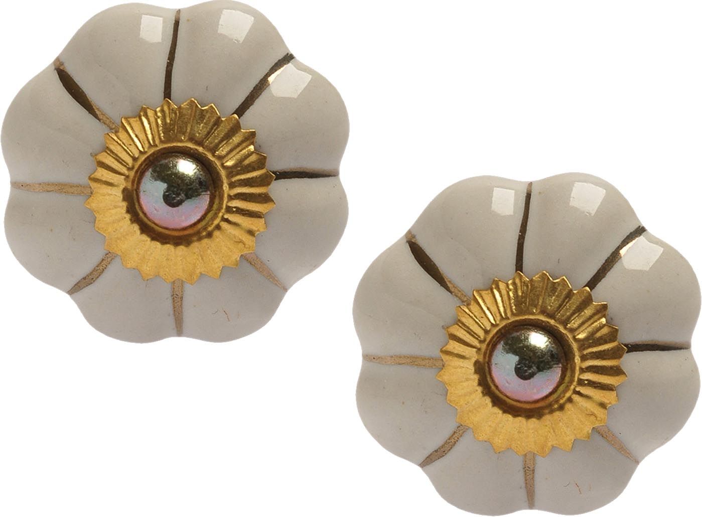 Boutons de porte classique pour meubles fleur (Lot de 2)