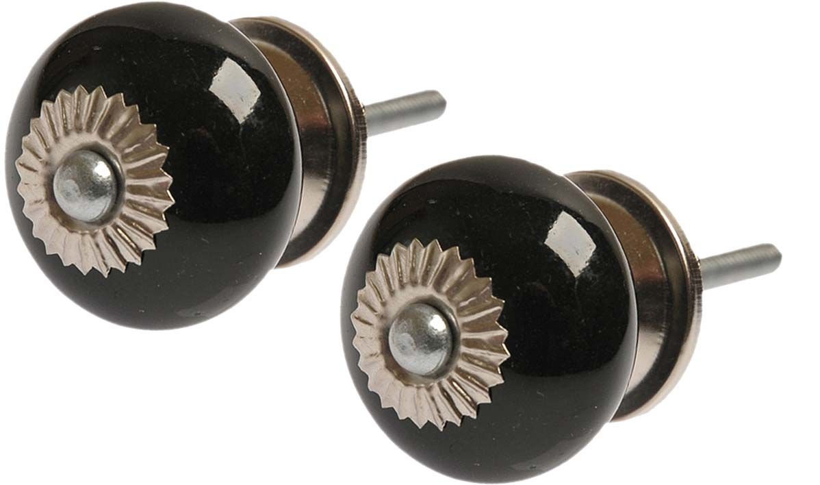 Boutons de porte classiques ronds en céramique (Lot de 2)