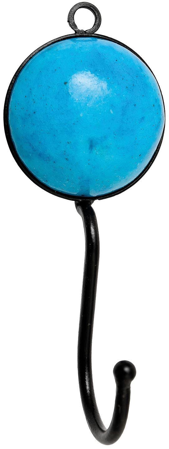 Patère rond en métal et céramique Haken