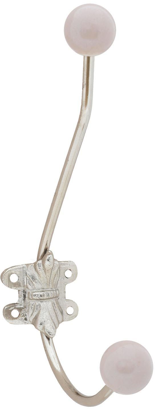 Grande patère en métal et céramique 2 crochets