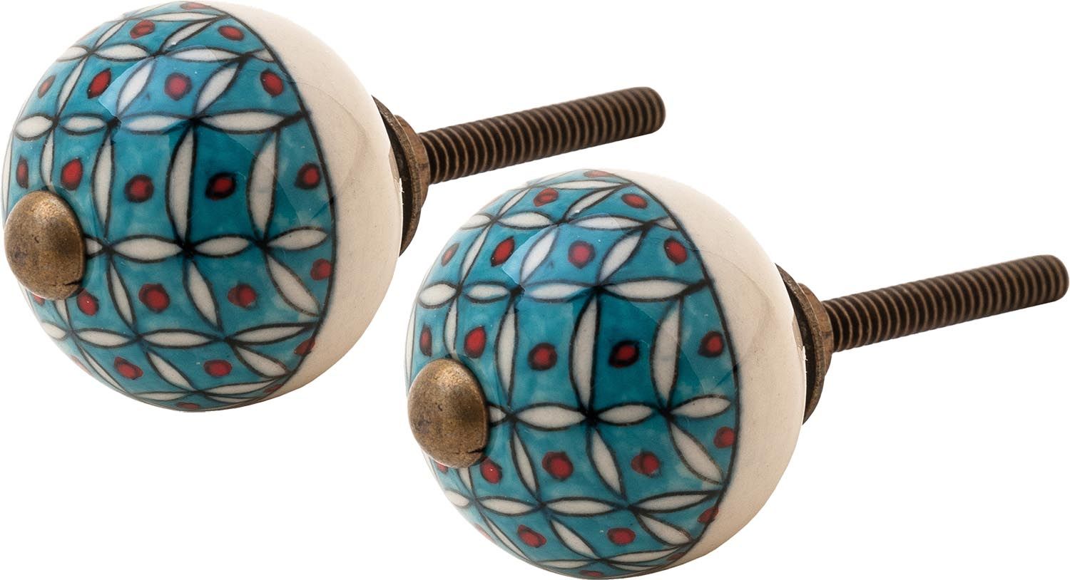 Boutons de porte motifs colorés (Lot de 2)