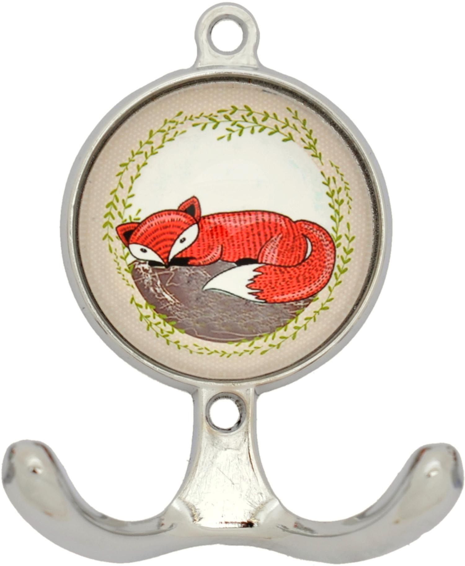 Patère en métal et céramique Fox