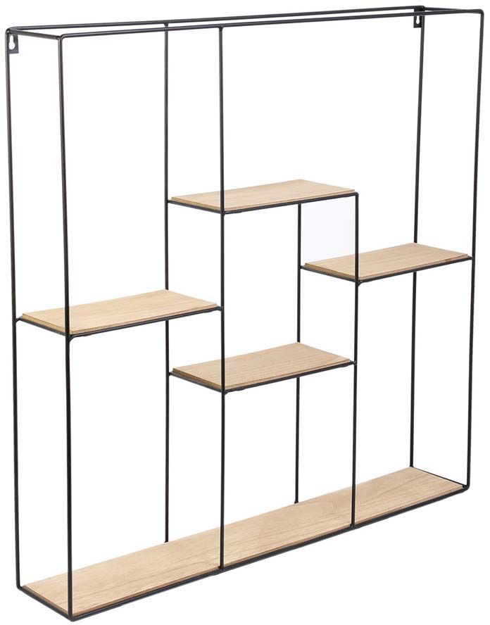 Etagère industrielle 5 plateaux en bois 60 cm