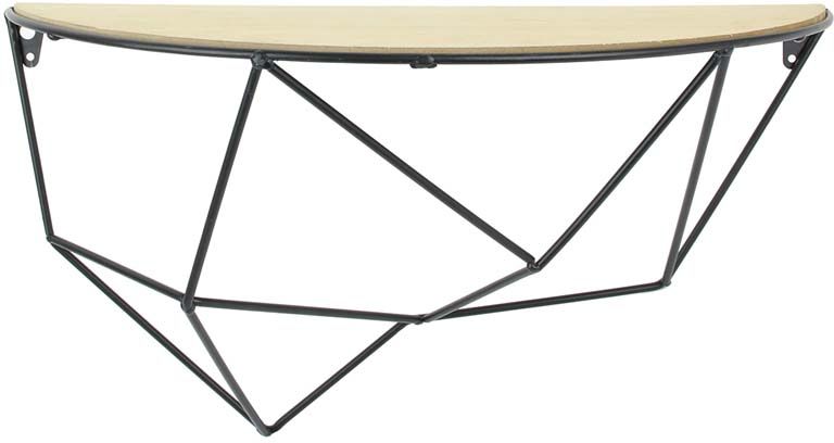 Etagère forme filaire plateau en bois 43 cm