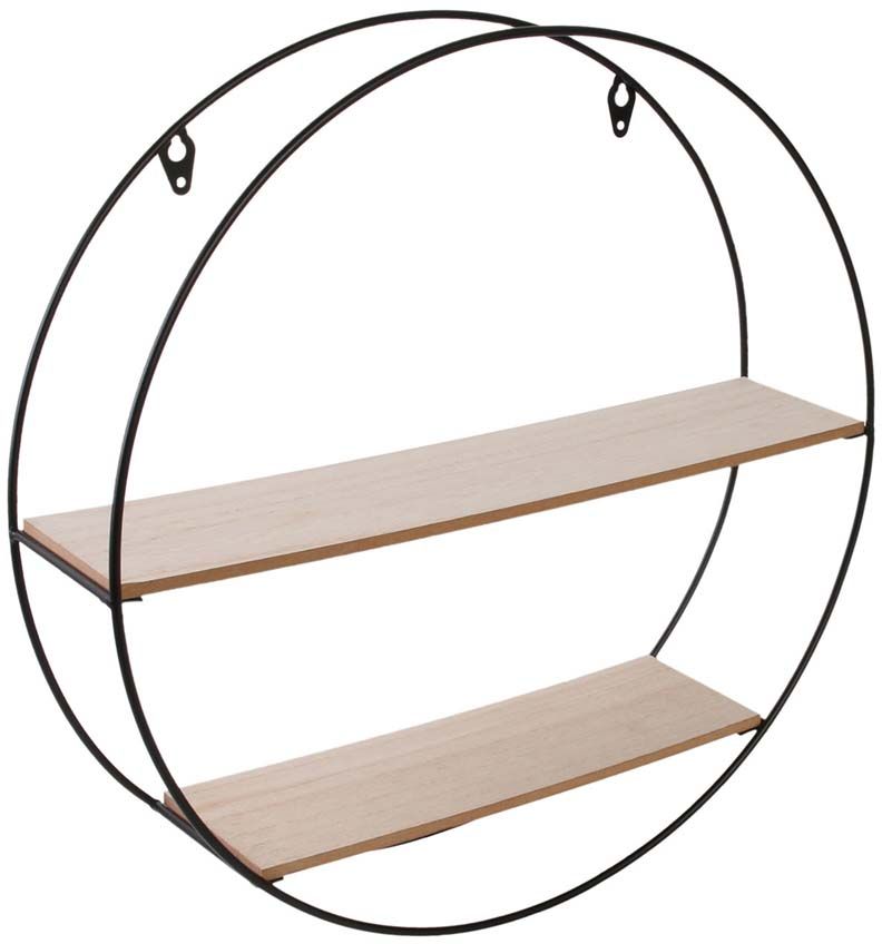 Etagère en bois et métal ronde 40 cm
