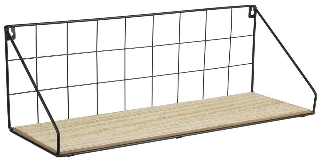 Etagère filaire en bois et métal 45 cm
