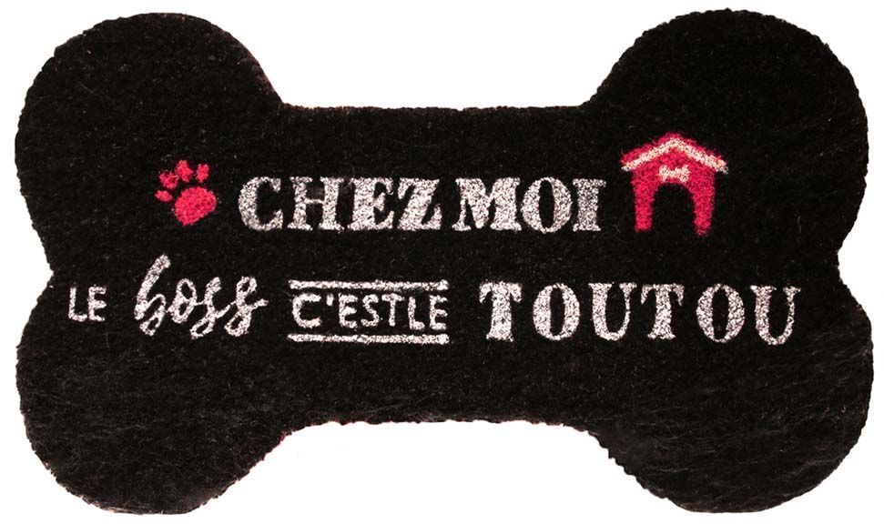 Paillasson à message forme d'os 40 x 60 cm