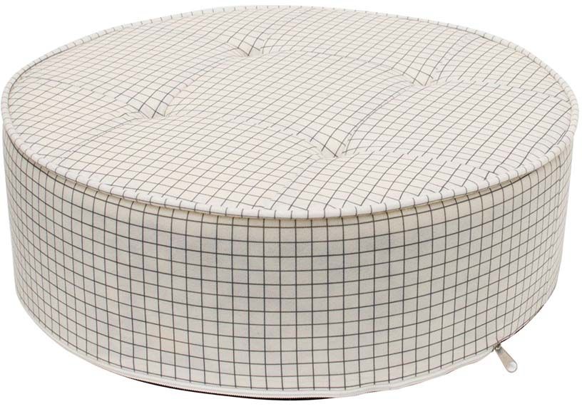 Coussin de sol rond à carreaux 50 cm